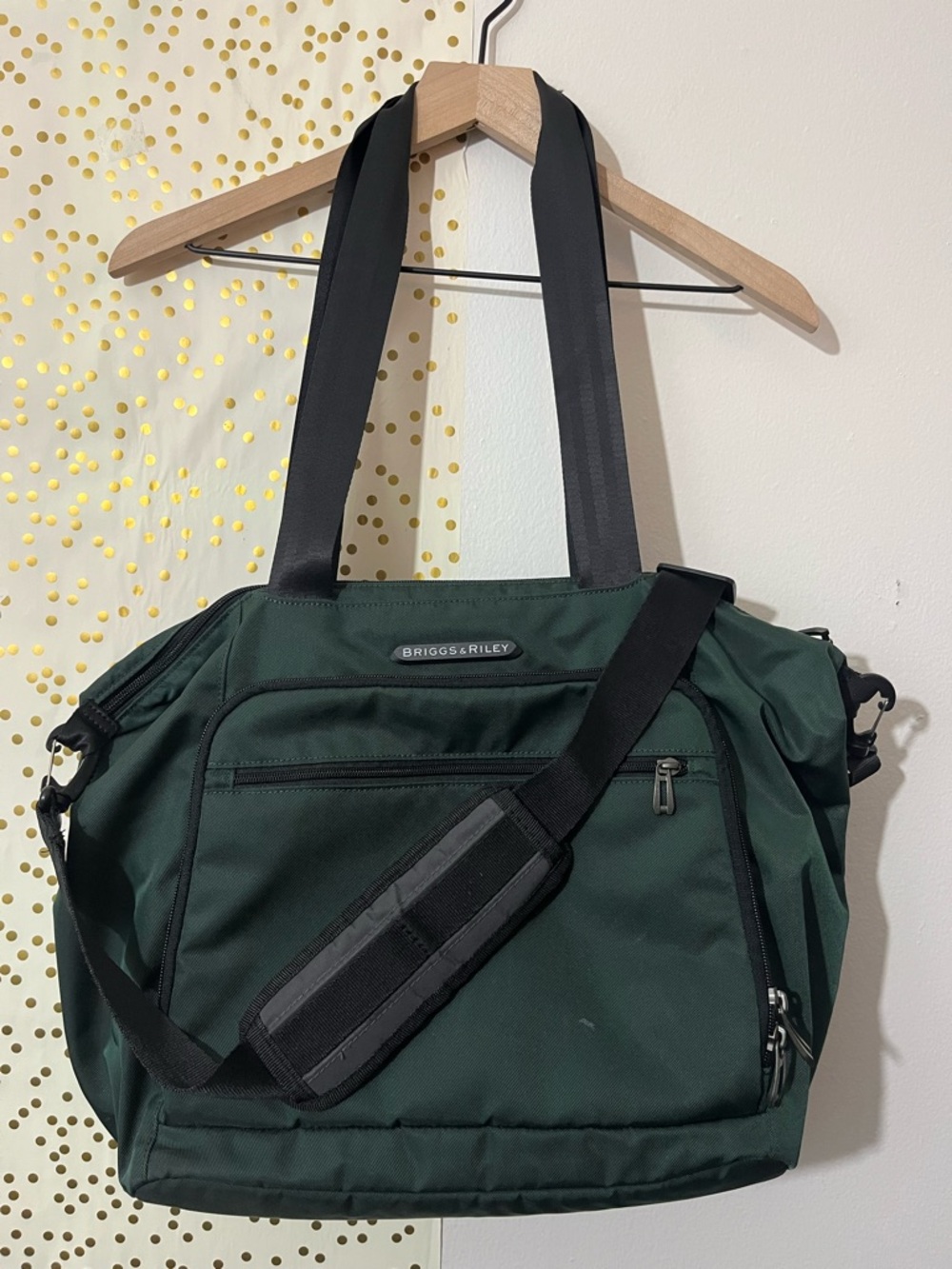 Briggs & Riley Hunter Green Shopping Tote Travel Crossbody